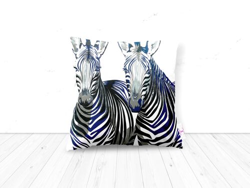 ZEBRA PORTRAIT CUSHION 1 LEFT - 48cm - large Zebra cushion
