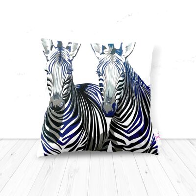 ZEBRA PORTRAIT CUSHION 1 LEFT - 48cm - large Zebra cushion