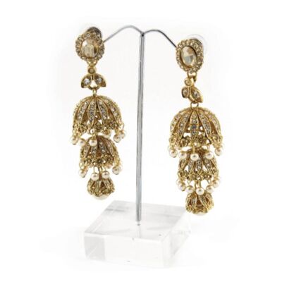 Kyles Collection | Chandelier Earrings | Jhumka Earrings, Golden Shadow