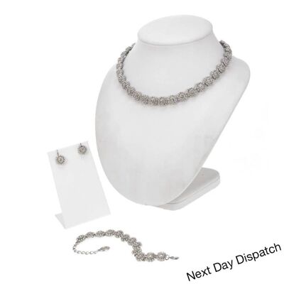 Kyles Collection | Choker Necklace | Necklace Set, Rhodium