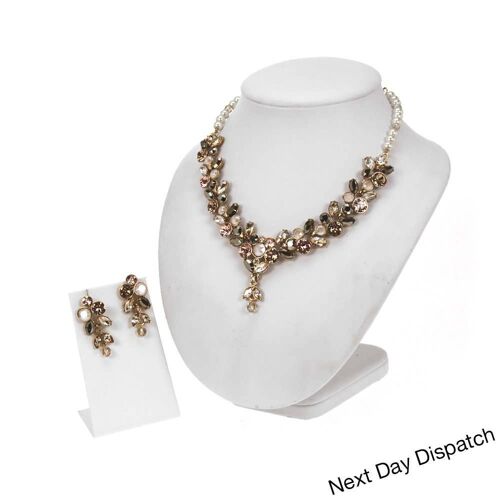 Kyles Collection | eden set pastel Necklace Set, Drop Earring Set