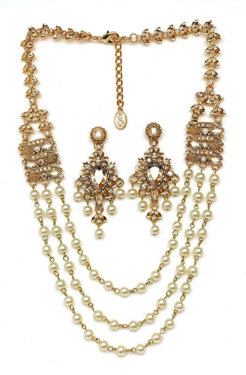 Kyles Collection | Palwasha Necklace | Necklace Set, Earrings