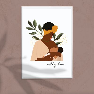 Poster di allattamento al seno Milkychou A4