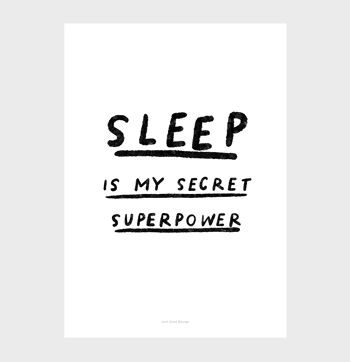 Impression d'art mural de citation A5 | Le sommeil est mon super pouvoir secret 3