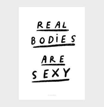Impression d'art mural de citation A5 | Les vrais corps sont sexy 3