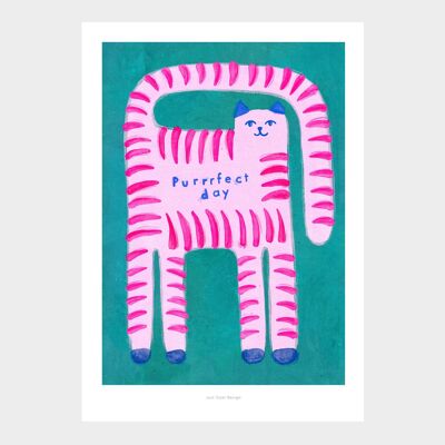 A5 Día perfecto | Vivero de ilustración de gato Lámina artística