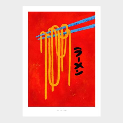 Fideos ramen japoneses A5 | Cartel de ilustración Lámina artística