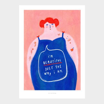 A5 I'm beautiful | Illustration Women Art Print