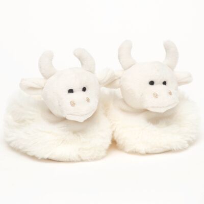 Highland Cow Baby Slippers Cream (0-6 months)