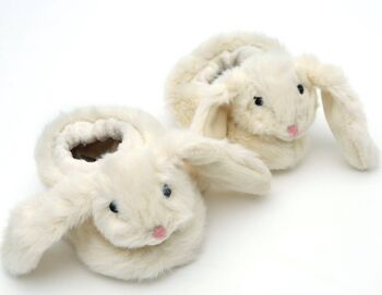 Chaussons peluche bébé lapin marron (0-6mois) 2