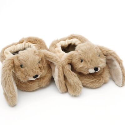 Bunny Baby Plush Slippers Brown (0-6months)