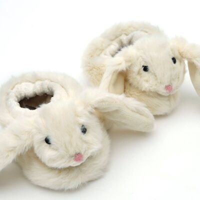 Bunny Baby Slippers Cream (0-6months)