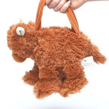 Sac en peluche Vache Highland Marron - 25cm 2