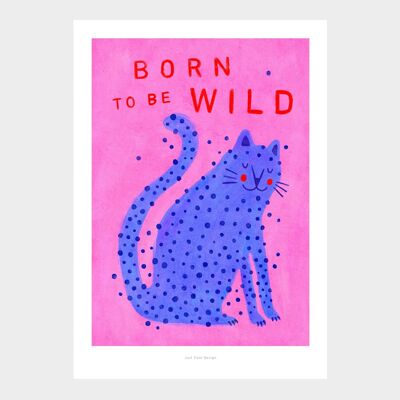A5 Nacido para ser un leopardo salvaje | Ilustración AnimaI Imprimir