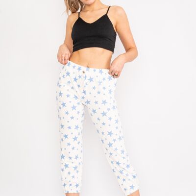 Blue drawstring star design trousers