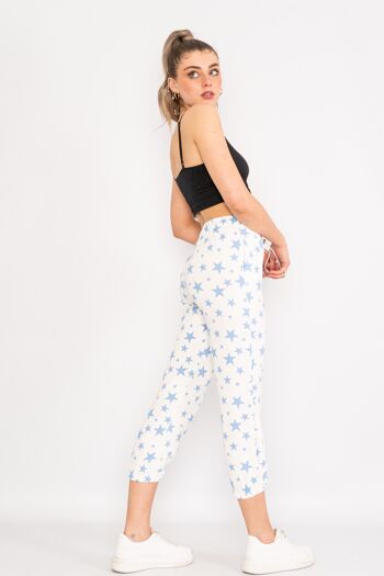 Pantalon bleu à motif étoiles avec cordon de serrage 3