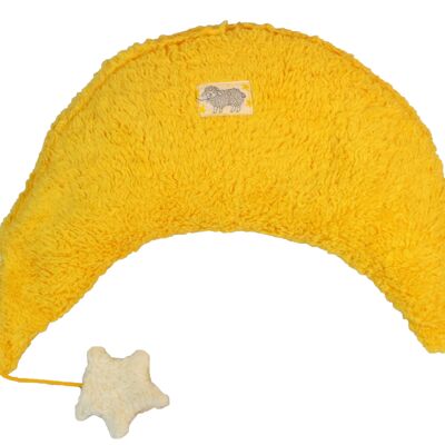 Bio / eco cuddly pillow, moon, saffron, M-512 / G