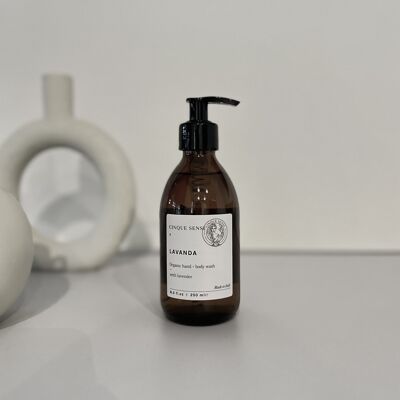 Jabón líquido para manos y cuerpo de lavanda orgánica (250 ml)