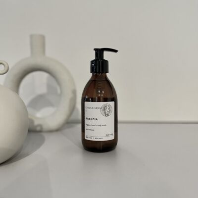 Nettoyant pour les mains et le corps à l'orange bio (250 ml)