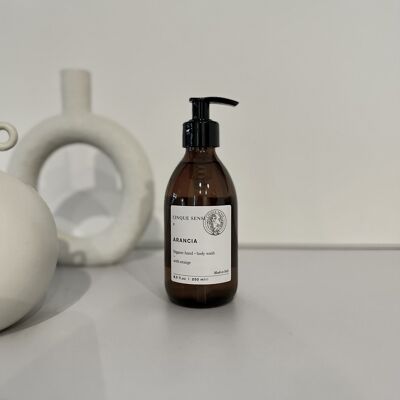 Jabón líquido para manos y cuerpo de naranja orgánica (250 ml)