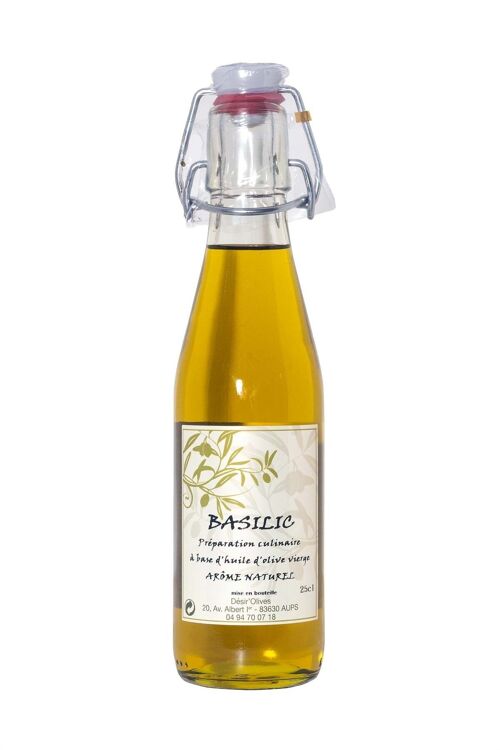 HUILE D’OLIVES Aromatisée BASILIC 25CL