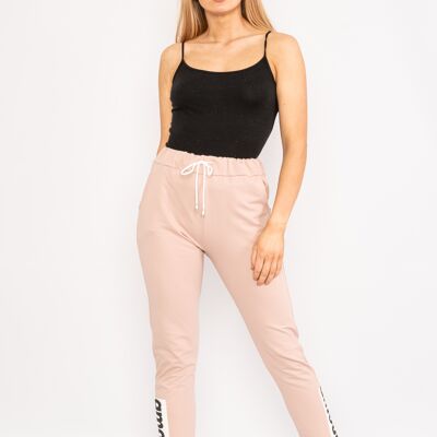 Pantaloni "Amour" rosa con coulisse