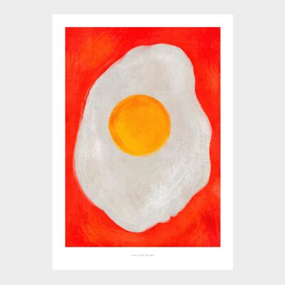 A5 Huevo frito | Cartel de ilustración Lámina artística