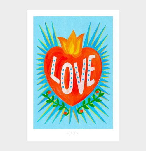 A5 Mexican Love Heart | Illustration Poster Art Print