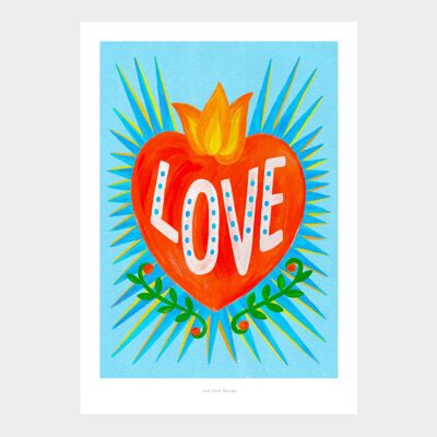 A5 Mexican Love Heart | Illustration Poster Art Print