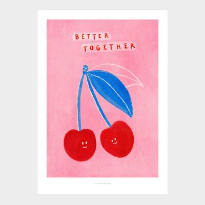 A5 Better together | Cherry Illustration Poster Art Print