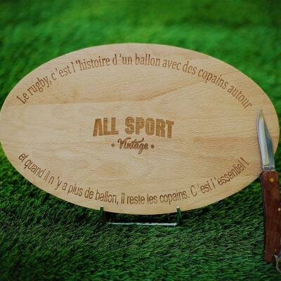 Rugby-Aperitiftafel Die Tafel der Freunde „mit seinem Messer“