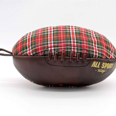 Kulturtasche mit Tartan-Rugbyball