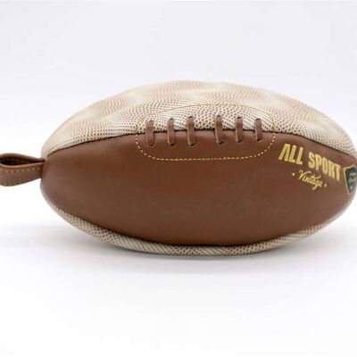 Borsa da toilette per pallone da rugby Beige