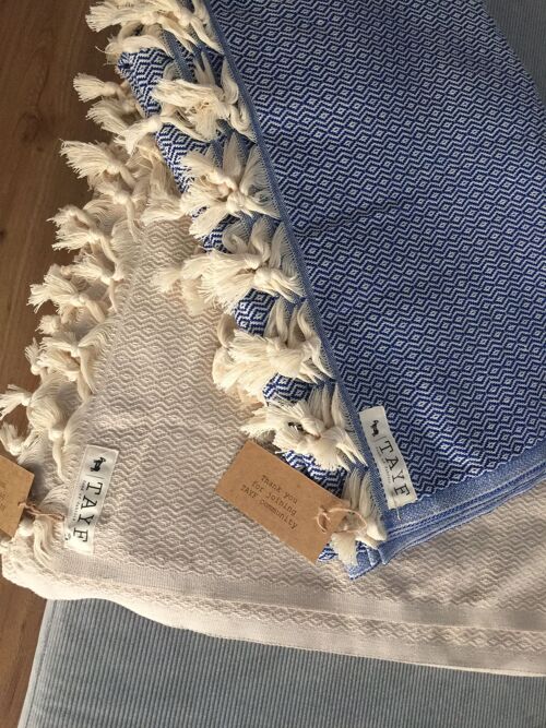 Handmade blanket "Marmaris" - navy blue
