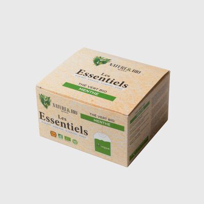 Organic Mint Green Tea - Box of 50 infusettes Nature&Bio By DGC