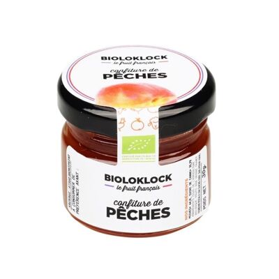 Bio-Pfirsichmarmelade 64 % Frucht 30 g - Schachtel mit 36 Gläsern