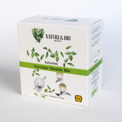 INFX15 Organic Mint Verbena Infusion (15x1.5g) Nature&Bio By DGC