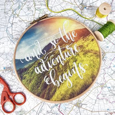 Adventure Begins Embroidery Kit, Craft DIY Kit