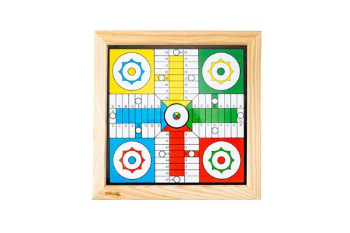 Parcheesi and 'LA OCA' game with wooden accessories