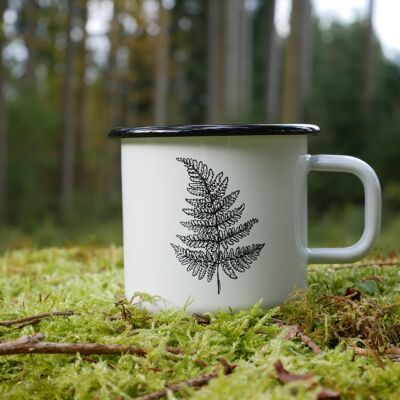 Taza esmaltada para exteriores Helecho