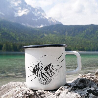 Vaisselle d'extérieur Tasse en émail Montagnes