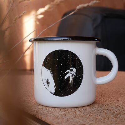 Mug émaillé Astronaute - modèle de mug qui fuit