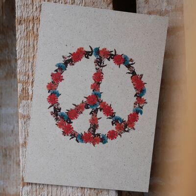 Carte postale paix florale