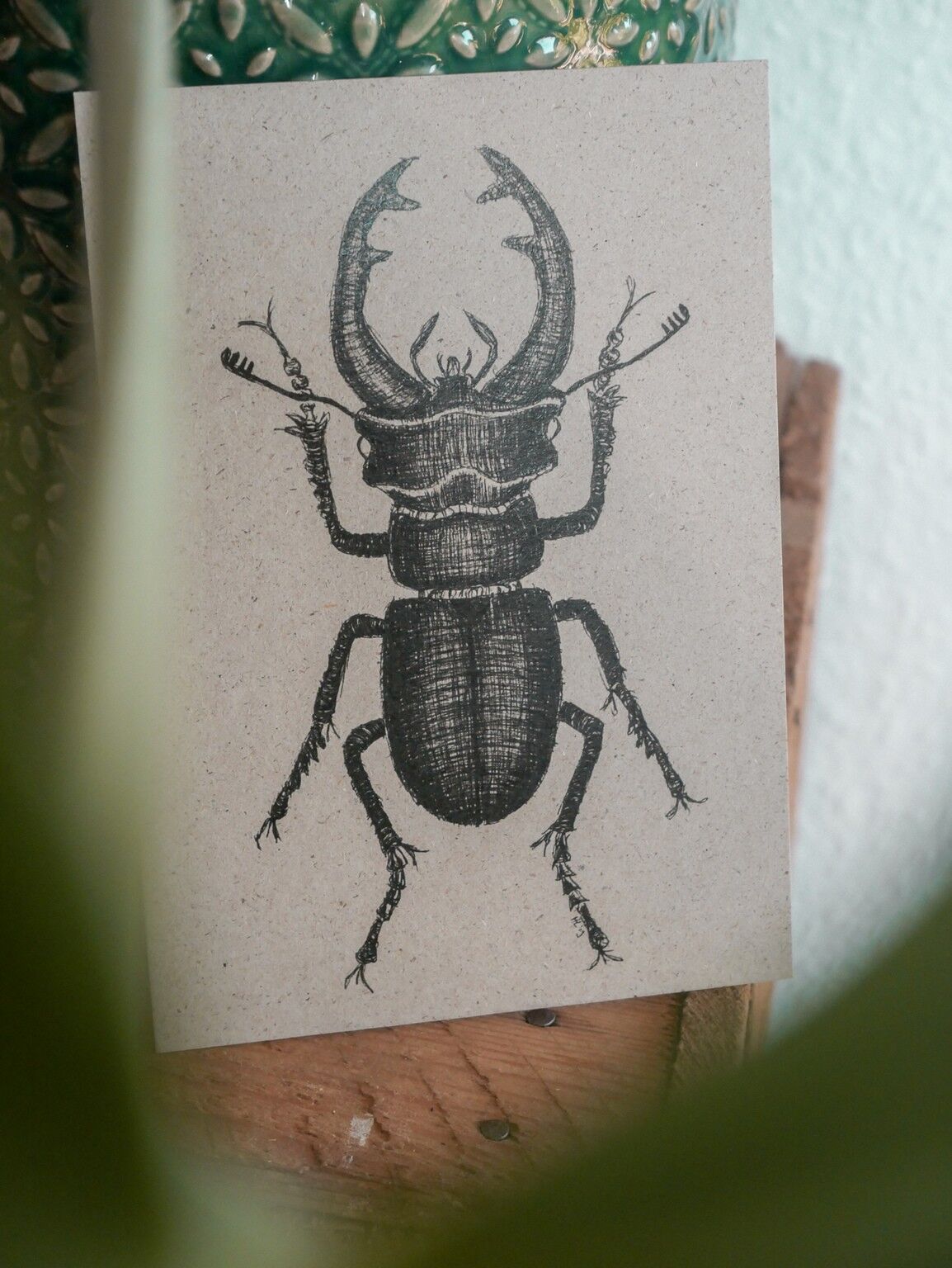 Cartolina disegno cervo volante