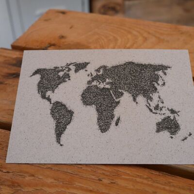 Postkarte Weltkarte