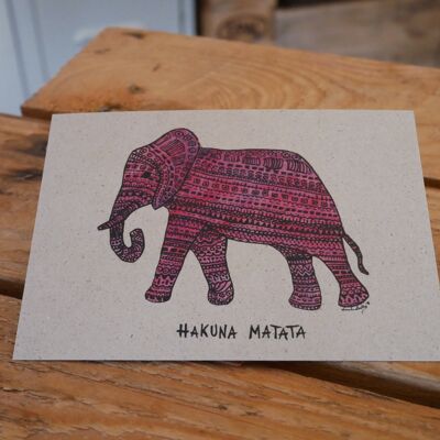 Postkarte Elefant Hakuna Matata