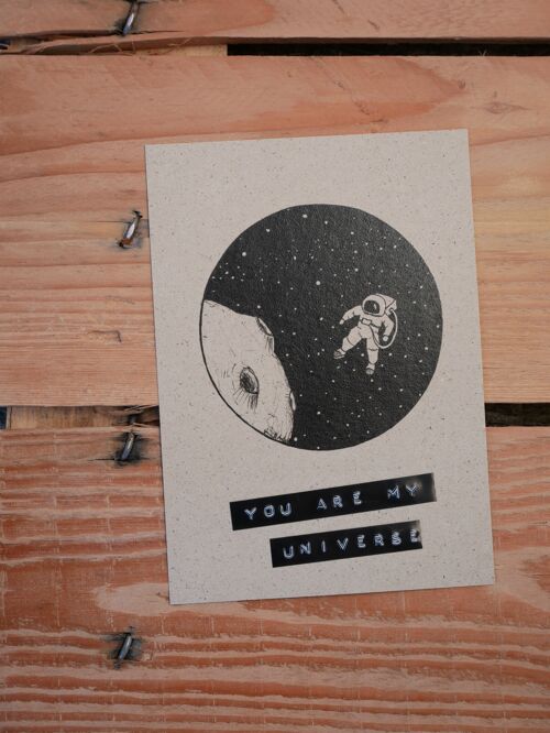 Postkarte You are me universe