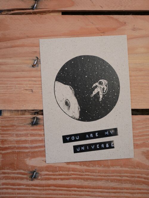 Valentinstag Postkarte You are me universe