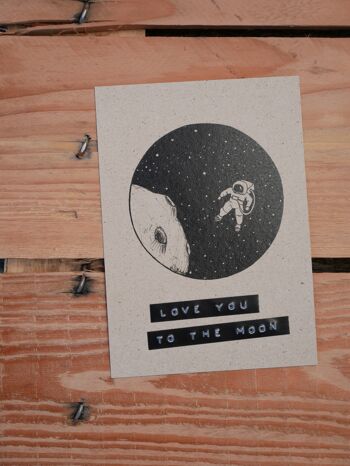 Carte postale Je t'aime jusqu'à la lune 2