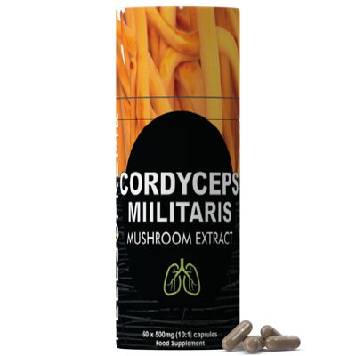 cordyceps militaris | Fermentado | Cuerpo fructífero completo | 60 cápsulas